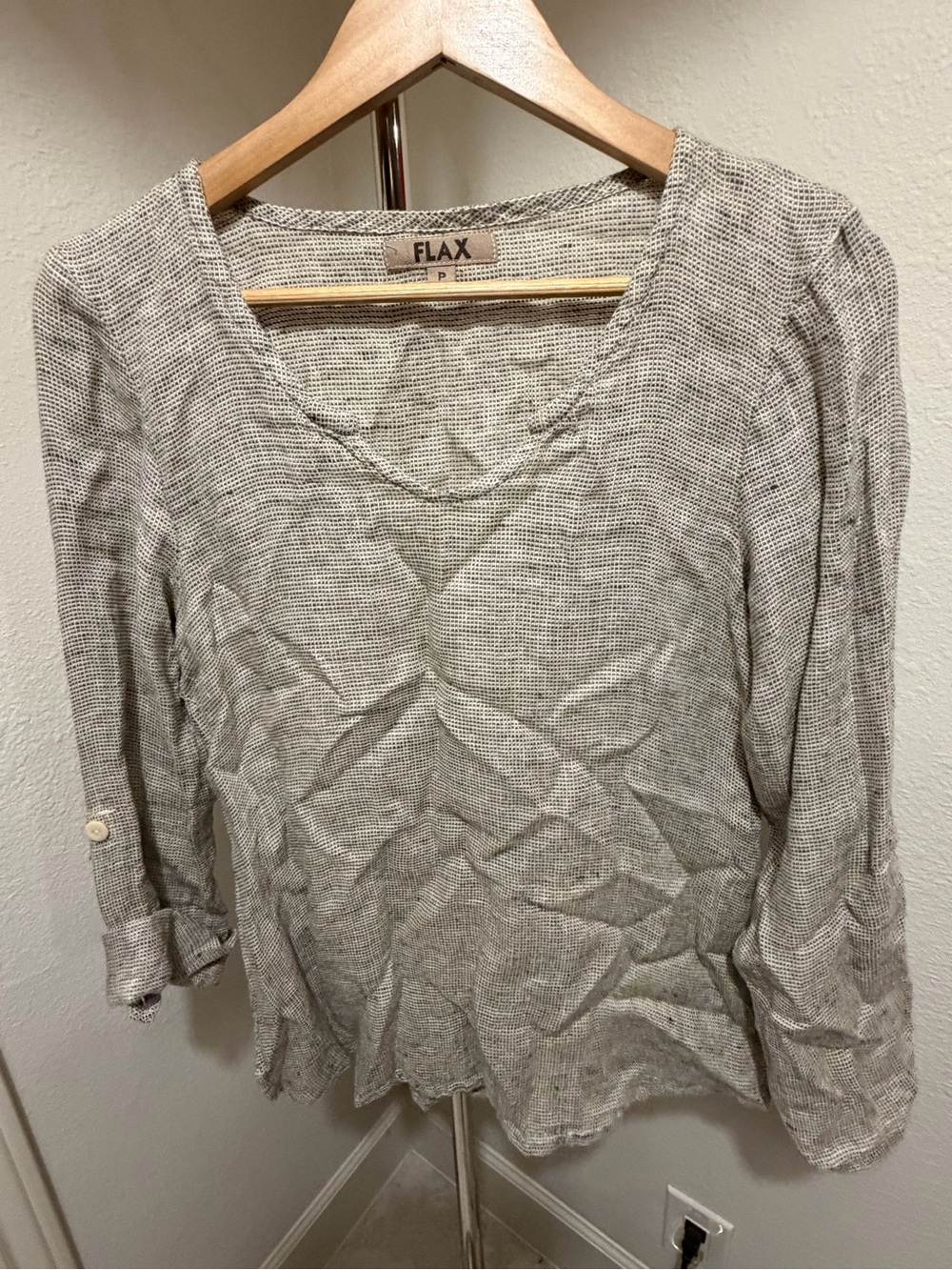 FLAX Light Heather Gray Scoop Neck Tunic Top